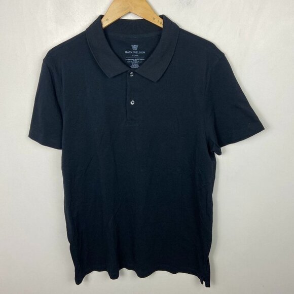 NEW Mack Weldon Silver Pique Polo Shirt True Black Size XL Short Sleeves Collar - Picture 7 of 8